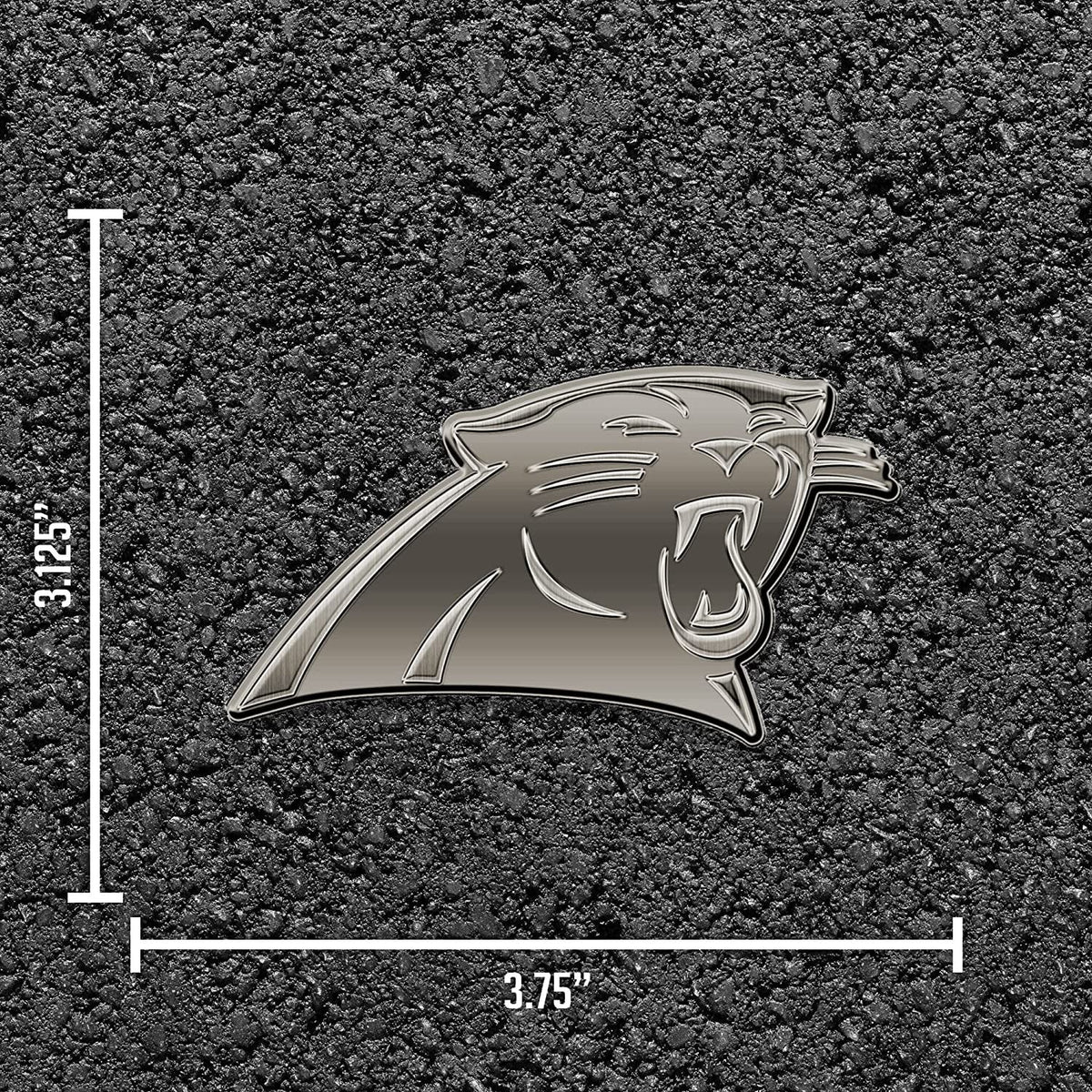 Carolina Panthers Solid Metal Auto Emblem Antique Nickel Design