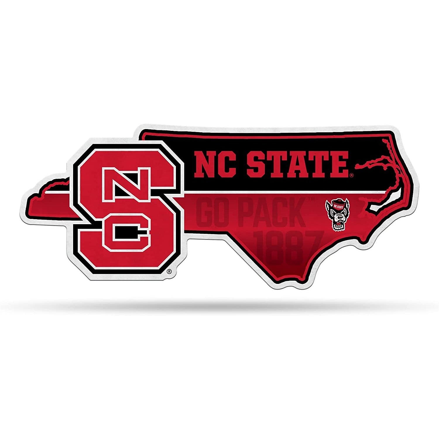North Carolina State University Wolfpack 18 Inch Soft Felt Pennant, State Shape