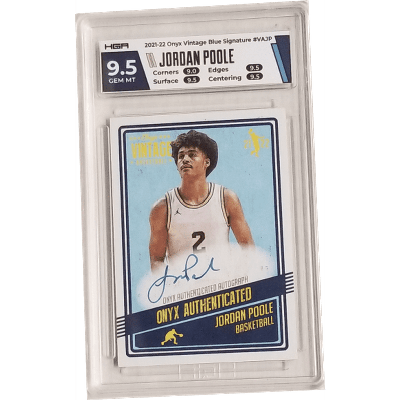 Jordan Poole: 2021-22 Onyx Vintage Blue Signature #VAJP HGA 9.5