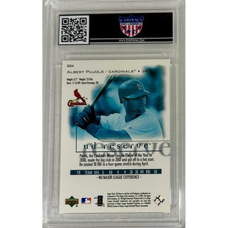 Albert Pujols: 2001 Upper Deck Reserve #204 HGA 9.0