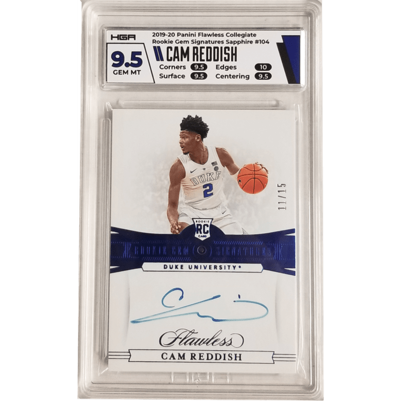Cam Reddish: 2019-20 Panini Flawless Collegiate Rookie Gem Signature Sapphire #104 HGA 9.5