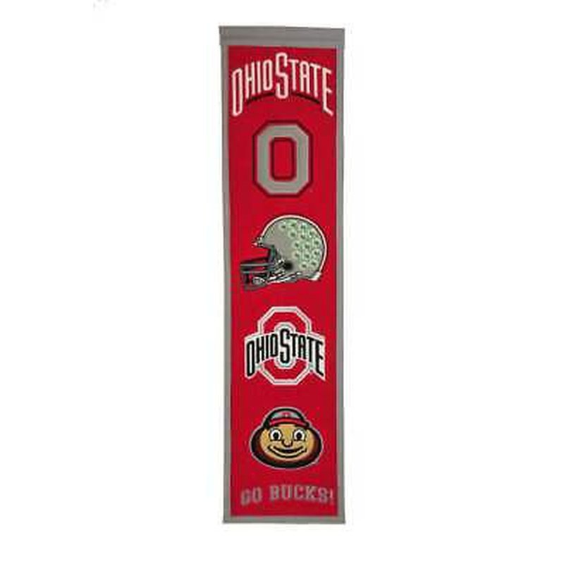 Ohio State Buckeyes Wool Banner 8x32 Heritage Slogan main image 1