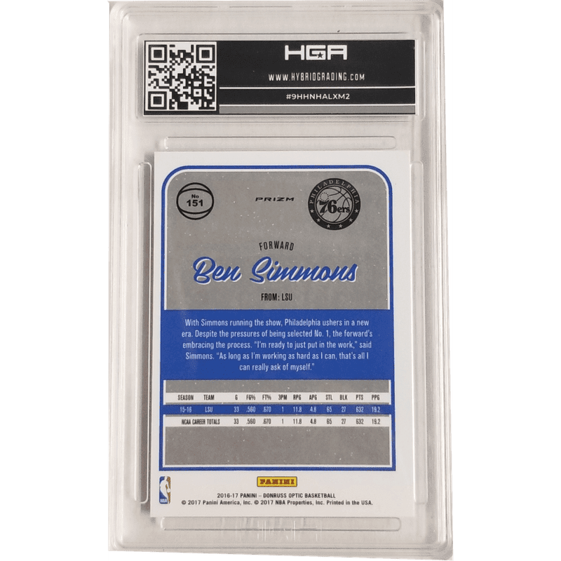 Ben Simmons: 2016-17 Panini Donruss Optic Holo #151 HGA 9.0
