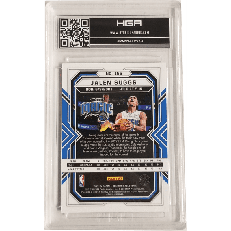 Jalen Suggs: 2021-22 Panini Obsidian Electric Etch Red #155 HGA 9.0