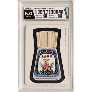 1976 Topps Wacky Packs - Suspect Deodorant HGA 6.0