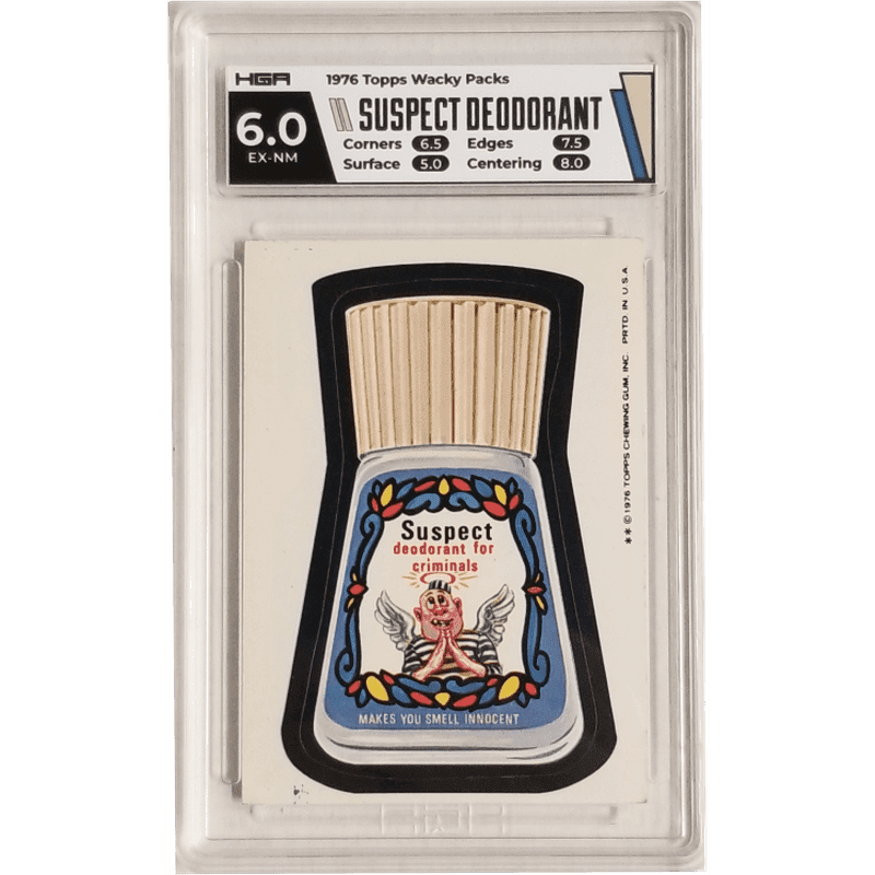 1976 Topps Wacky Packs - Suspect Deodorant HGA 6.0