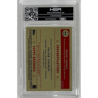 Frank Thomas: Topps Chrome Platinum Anniversary Pink Refractor Autograph #PA-FT HGA 9.0