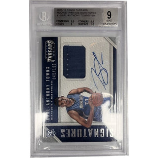 Single Card: Karl-Anthony Towns- Minnesota Timberwolves - Beckett Grade 9 - Numbered 045/199