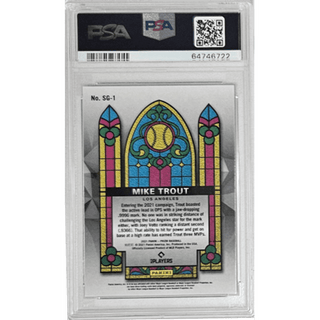 Mike Trout: 2021 Prizm Stained Glass #SG-1 PSA 9