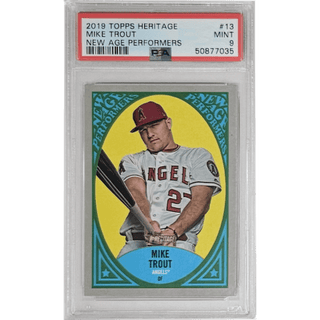 Mike Trout: 2019 Topps Heritage New Age Performers #13 PSA 9