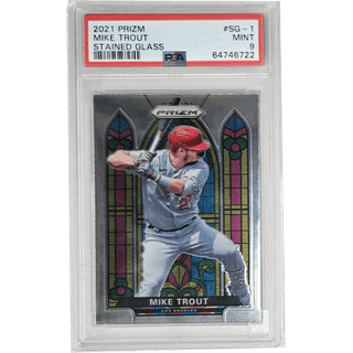 Mike Trout: 2021 Prizm Stained Glass #SG-1 PSA 9
