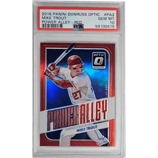 Mike Trout: 2016 Panini Donruss Optic Power Alley - Red #PA2 PSA 10