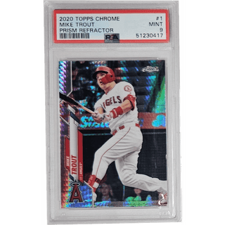 Mike Trout: 2020 Topps Chrome Prism Refractor #1 PSA 9