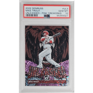 Mike Trout: 2022 Donruss Unleashed - Pink Fireworks #UL3 PSA 10