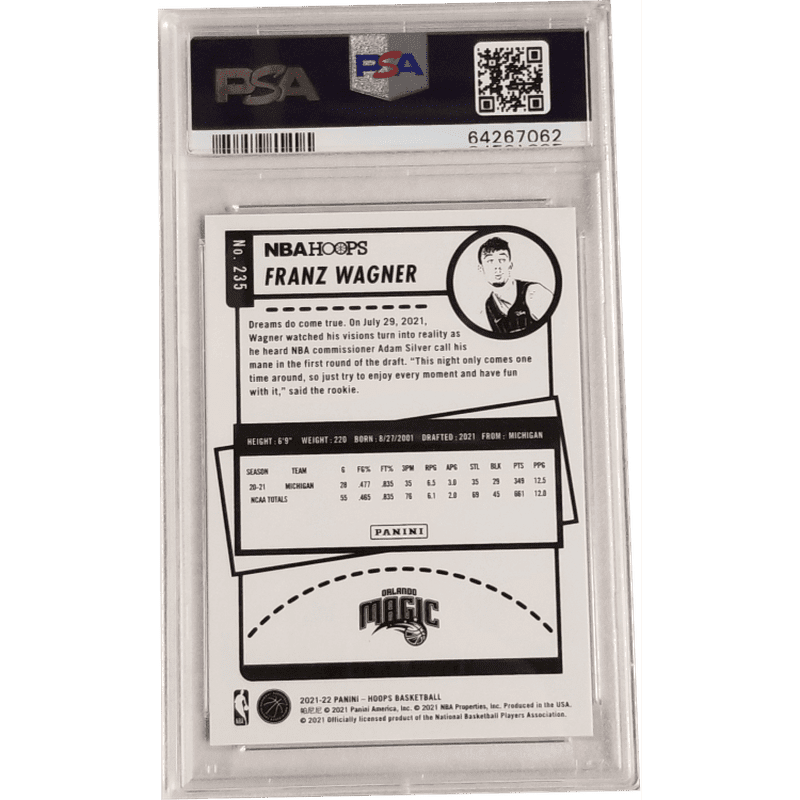 Franz Wagner 2021 Panini NBA Hoops Artist Proof #235 PSA 10