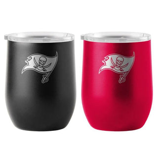 Tumbler: Tampa Bay Buccaneers 16oz Yours & Mine Etch Powdercoat Beverage Set