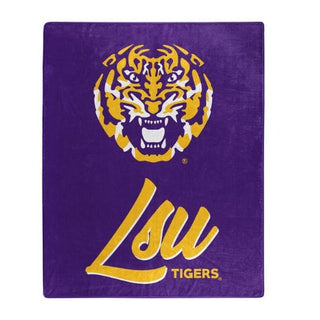 Blanket: LSU Tigers - 50x60 Raschel Signature Design