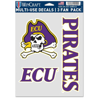 Decal: East Carolina University - 3 Fan Pack