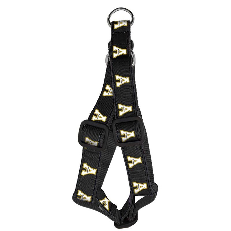 Every Mountaineer pup will love to rock this App State harness! This purple collar is made of double stitched grosgrain ribbon sublimated team logos on heavy duty nylon webbing. Completed with top quality hardware & multiple adjustment points. Matches our Dog Leash: Appalachian State Mountaineers - Black Officially licensed product. Made in the USA