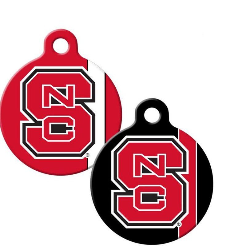 Pet Tag: NC State Wolfpack - Recycled stainless steel tag with printed team graphics on both sides. Hooks onto any collar or key ring. Officially licensed product. Made in the USA