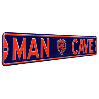 Chicago Bears Steel Street Sign Bearhead Logo-MAN CAVE