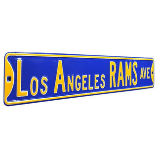 LA Rams Steel Street Sign-LOS ANGELES RAMS AVE Royal/Gold