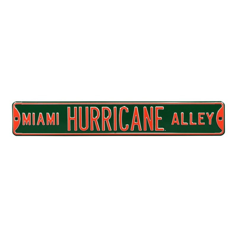 Miami Hurricanes Steel Street Sign-MIAMI HURRICANE ALLEY