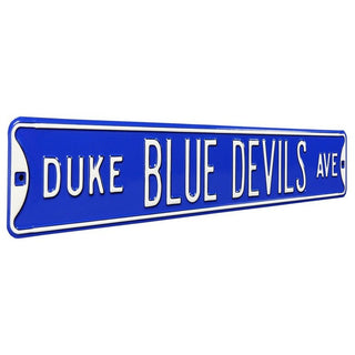 Duke Blue Devils Steel Street Sign-DUKE BLUE DEVILS AVE