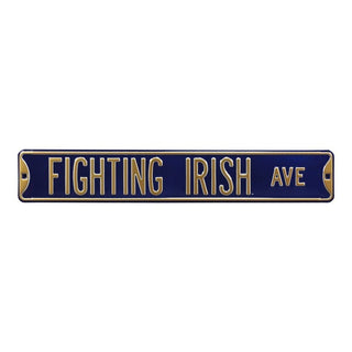 Notre Dame Steel Street Sign-FIGHTING IRISH AVE Navy