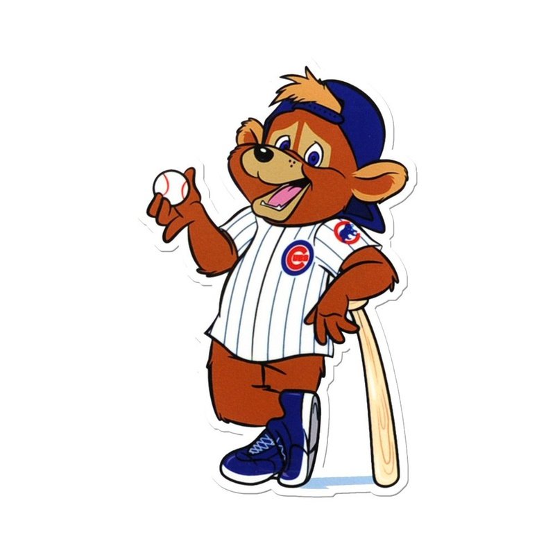 Chicago Cubs Laser Cut Logo Steel Magnet-Clark Leaning Bat
