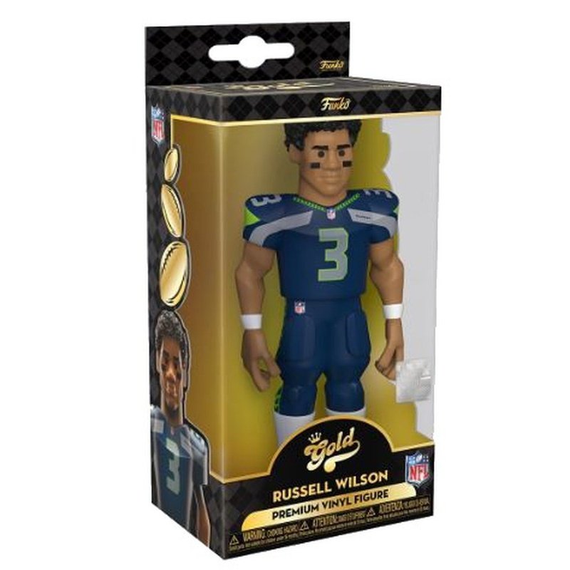 Funko Gold Figure Russell Wilson Seahawks Blue Jersey
