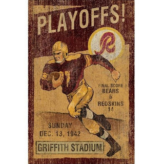 Washington Redskins Vintage Wall Art – Distressed Wood Panel 26" x 15"