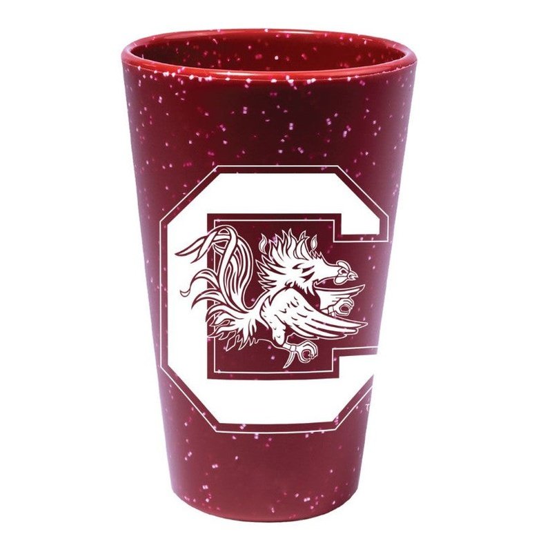Silicone Pint Glass: South Carolina Gamecocks - Red Speckle