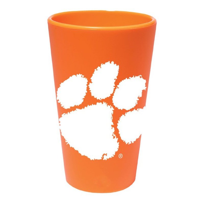 Silicone Glass: Clemon Tigers 16oz- Orange