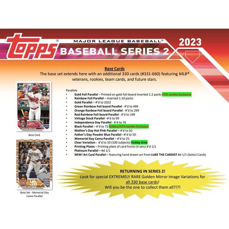 2023 Topps Series 2 Baseball (Hobby Jumbo Box)