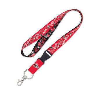 Lanyard: NC State Wolfpack Scatter print with Detachable Buckle 1"