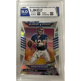 Jim Kelly: 2022 Panini Rookies & Stars Airborne Silver #AI-29 HGA 9.0