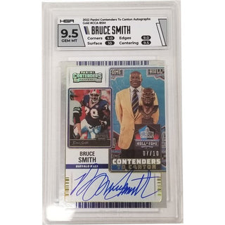 Bruce Smith: 2022 Panini Contenders To Canton Autographs Gold #CCA-BSM HGA GEM MT 9.5