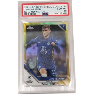 Timo Werner: 2021-22 Topps Chrome UCL Gold Refractor #130