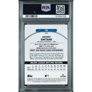 Shohei Ohtani 2025 Finest Blue Refractor #208 – PSA 10