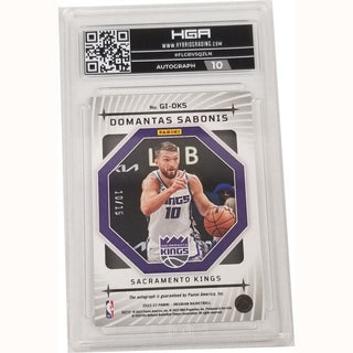 Domantas Sabonis:2022-23 Panini Obsidian Galaxy Ink Electric Etch Green #GI-DKS HGA 9.5