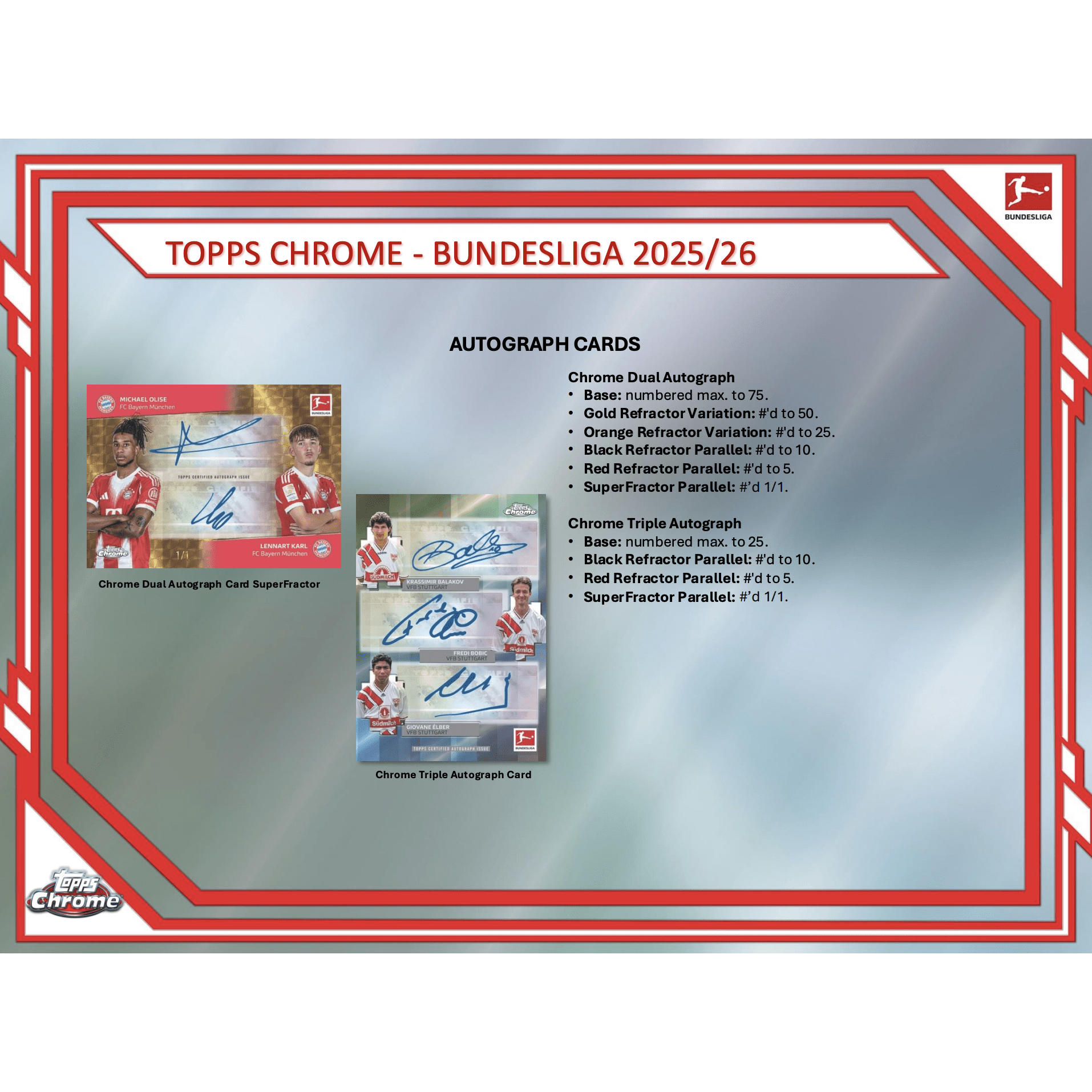 2025-26 Topps Chrome Bundesliga Soccer Hobby Pack