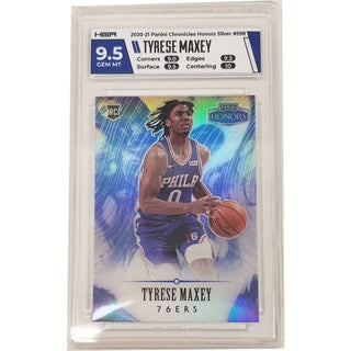 Tyrese Maxey: 2020-21 Panini Chronicles Honors Silver #598 HGA 9.5