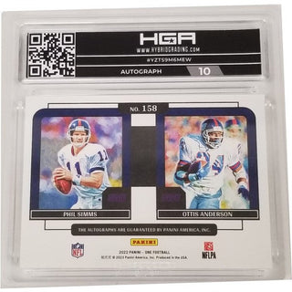 Simms/Anderson: 2022 Panini One Plus One Signatures Blue #158 HGA 9.5