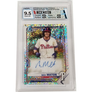 Nick Maton: 2021 Bowman Chrome Prospects Speckle Refractor Autograph #CPA-NM