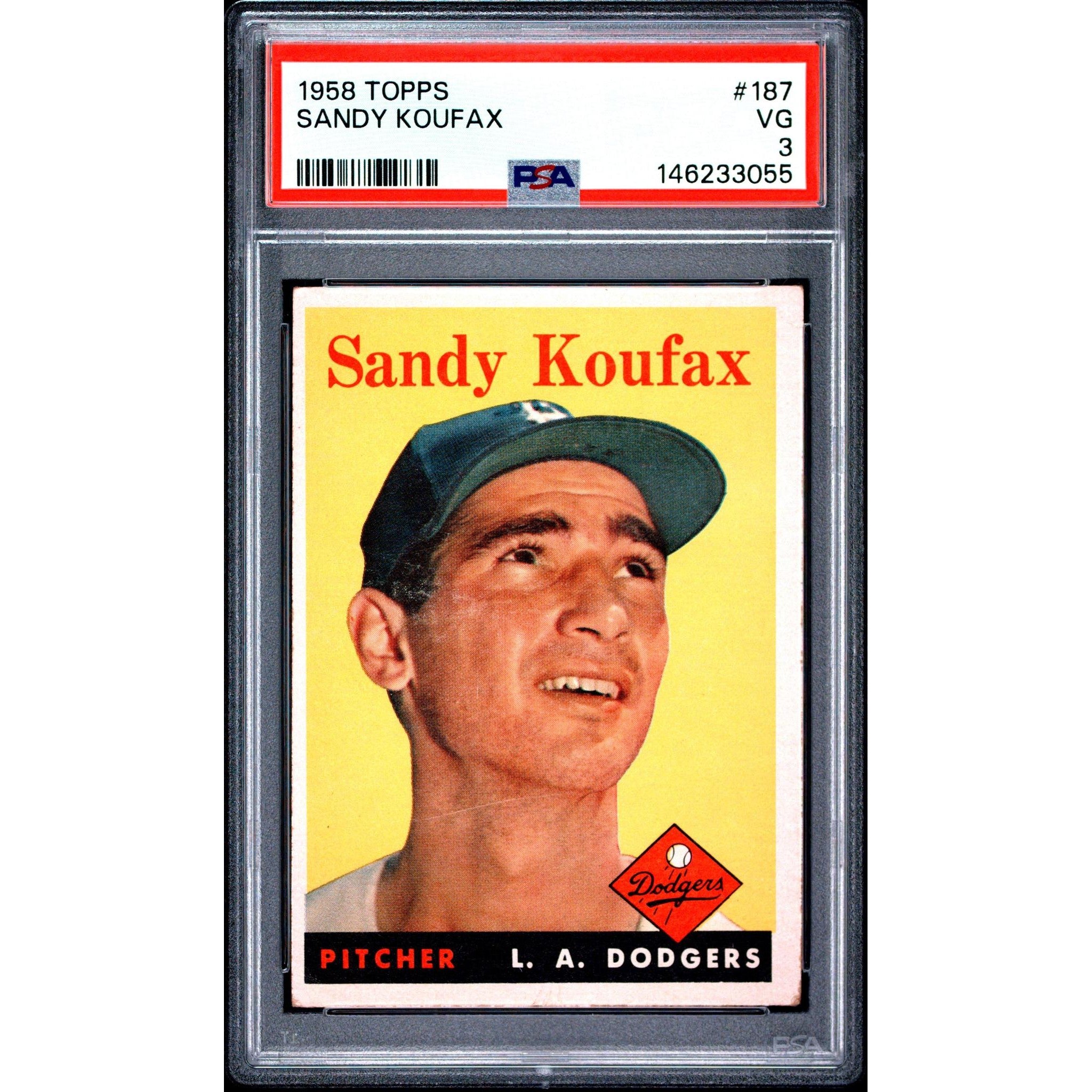 Sandy Koufax 1958 Topps #187 PSA 3