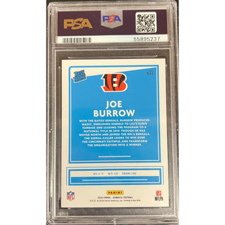 Joe Burrow 2020 Panini Donruss Rated Rookie #301 PSA 9