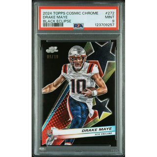 Drake Maye 2024 Topps Cosmic Chrome Black Eclipse #272 PSA 9