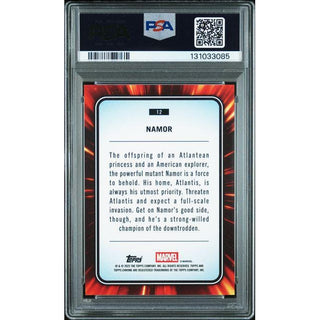 Namor 2025 Topps Chrome Marvel Black Refractor #12 – PSA 8 07/10