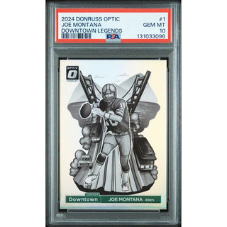 Joe Montana 2024 Donruss Optic Downtown Legends #1 – PSA 10